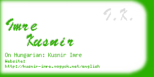 imre kusnir business card